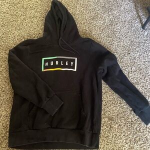 Hurley Black Hoodie with Multicolor Logo